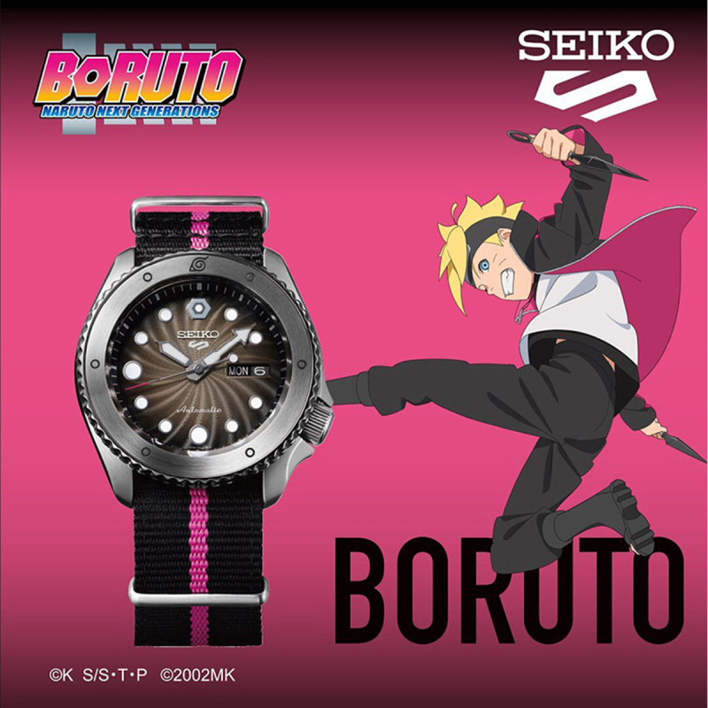 SEIKO精工男火影博人传IP联名款机械表SRPF65K1