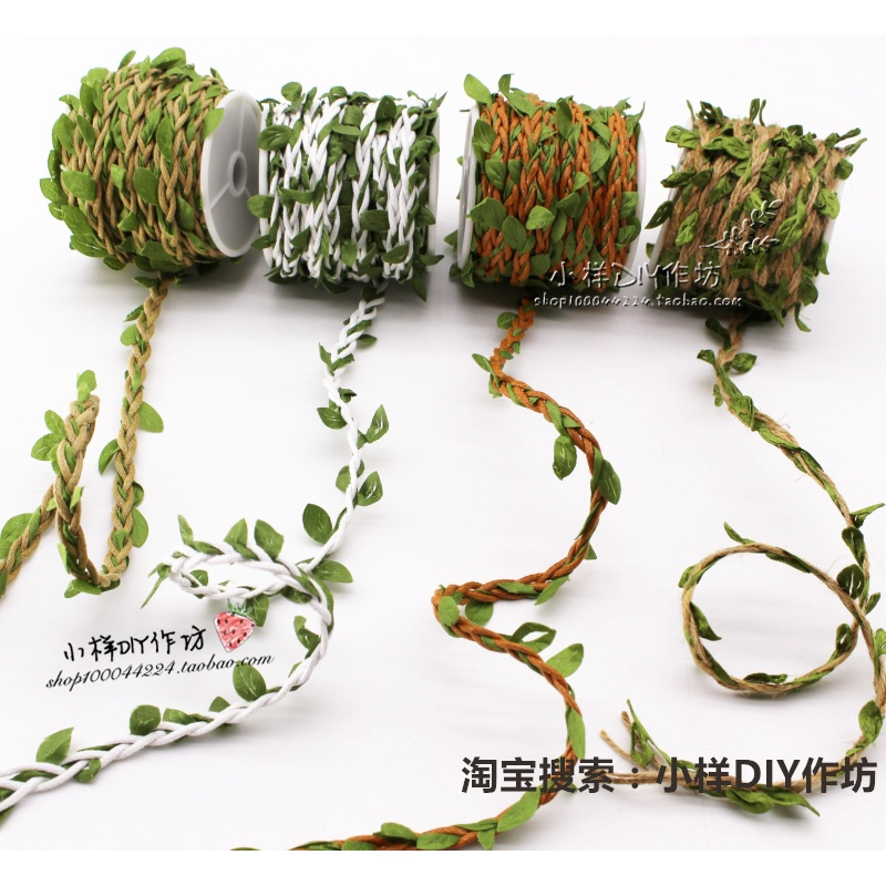 手工蜡线布假树叶仿真藤条绳子缠管子装修饰麻绳顶10米