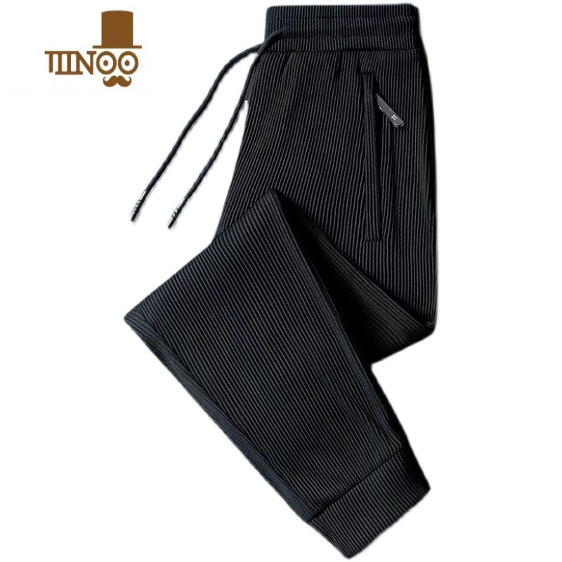 YANXU2023夏季新品!男女冰丝休闲裤直筒宽松垂感松紧腰束脚运动裤卫裤
