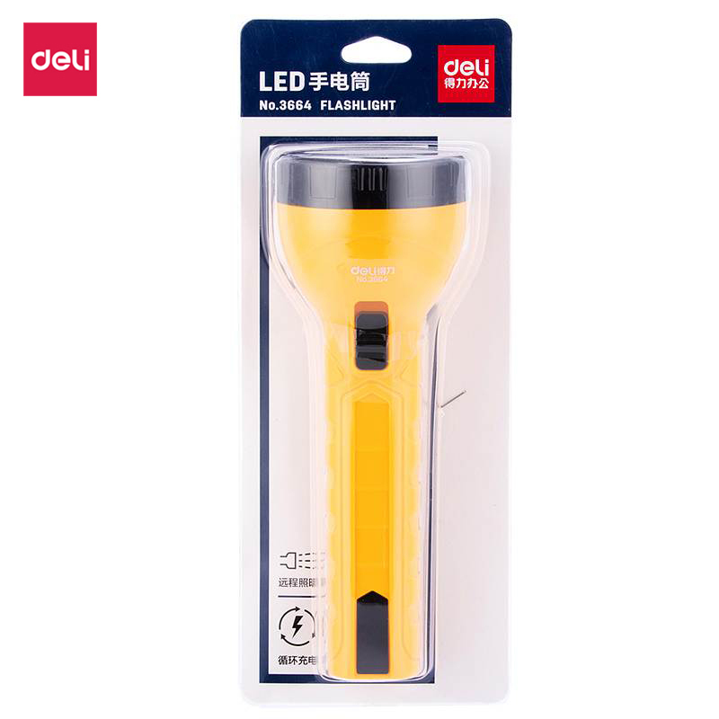 得力(deli) M 3664LED充电式手电筒(混)(只)25*8.5cm 700mAh