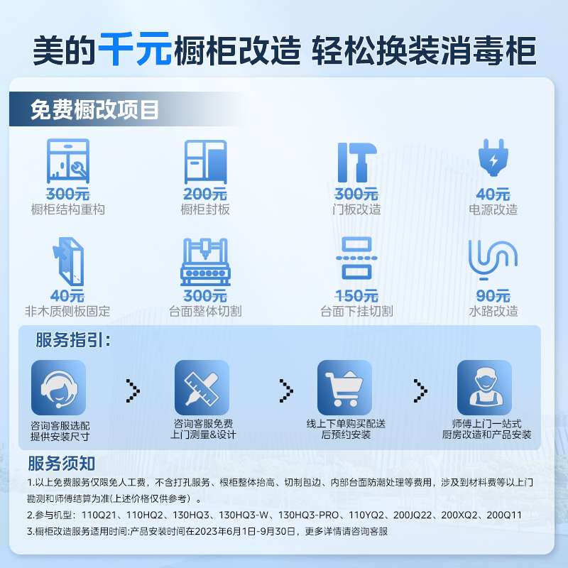 美的(Midea)消毒柜家用嵌入式 餐具碗筷 91升双层小尺寸 二星级高温消毒碗柜 100Q15 紫外线+光波消毒高清大图