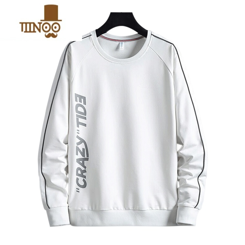 YANXU胖子男装大码卫衣男加肥加大宽松肥佬休闲圆领套头上衣冬季打底衫高清大图