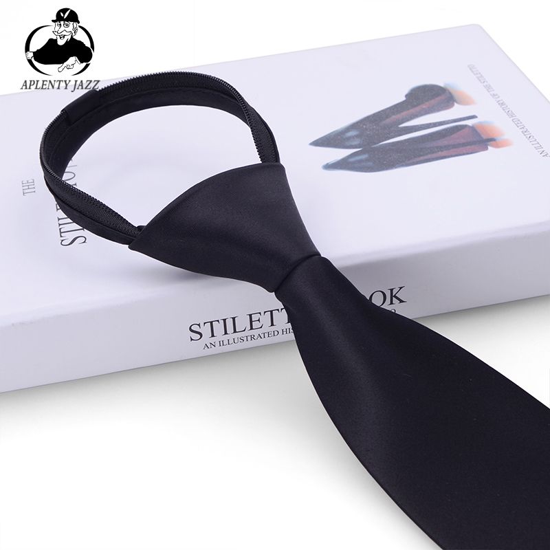 免打结易拉得懒人拉链领带男蓝色上班职业学生黑色红色JK领带女高清大图