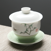 苏氏陶瓷(SUSHI CERAMICS) 茶具套装元清陶瓷茶壶茶杯功夫茶具(盖碗)