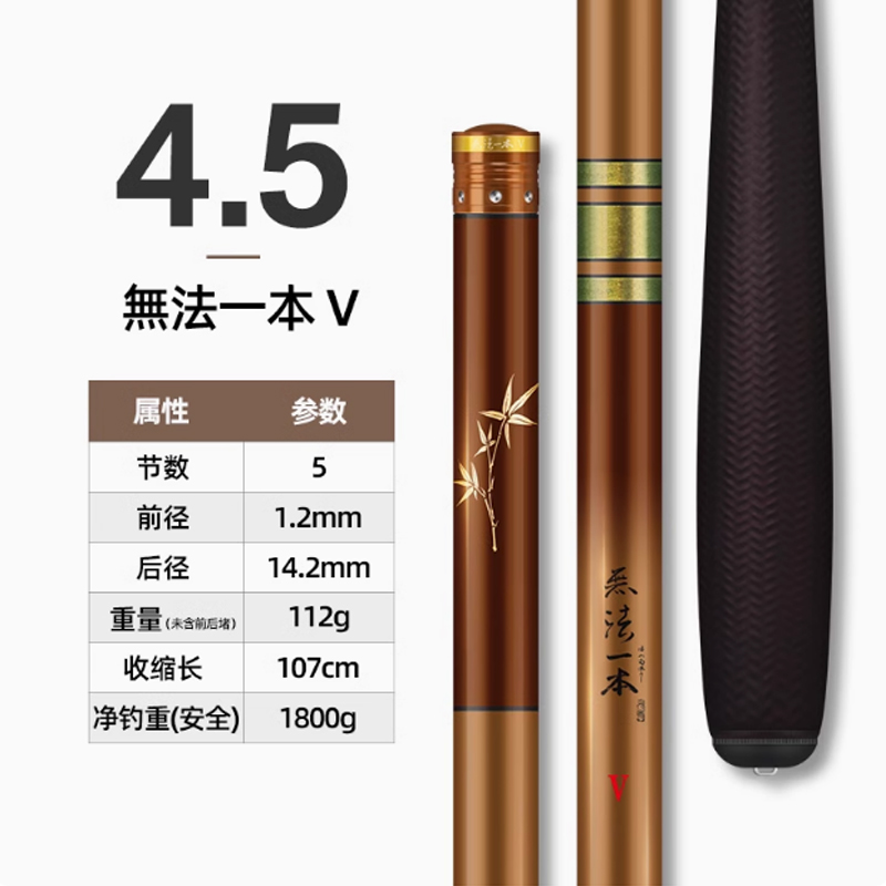 光威鱼竿五代无法一本鲫超轻硬4h28调四代目手杆碳素台钓竿钓鱼竿高清大图