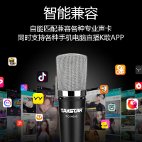 得胜 PC-K600 34mm大振膜电容式麦克风 直播录音全民K歌可搭配声卡套装 自带防震架防风棉 需配幻象电源