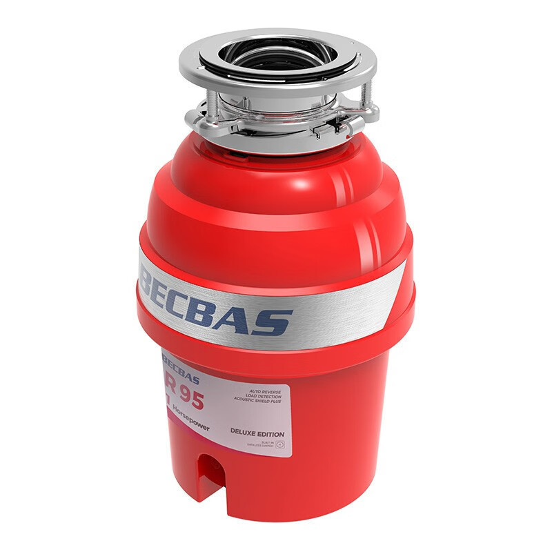 贝克巴斯(BECBAS)R95厨房食物垃圾处理器+智能控水龙头组合 双模式感应出水实时温度显示联动控制垃圾处理器
