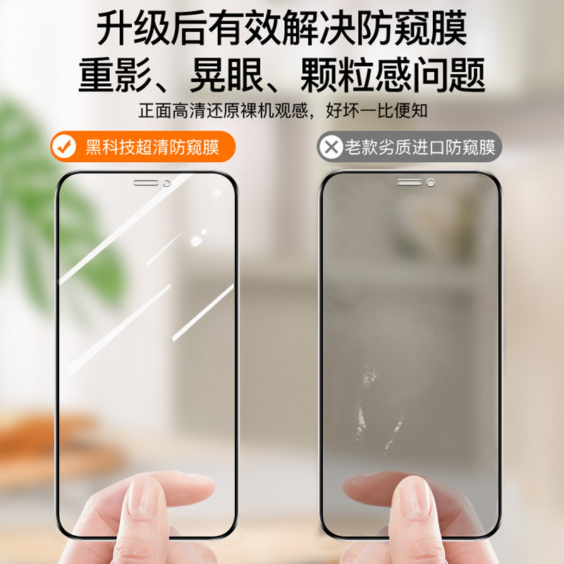 SRT苹果13防窥钢化膜iphone13防窥膜13ProMax手机膜13pro全屏防偷窥贴膜13mini保护膜