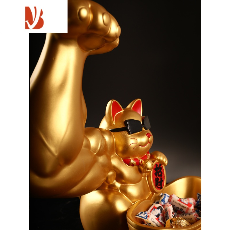 三维工匠麒麟臂招财猫摆件家用大力劫财猫小店铺招财猫