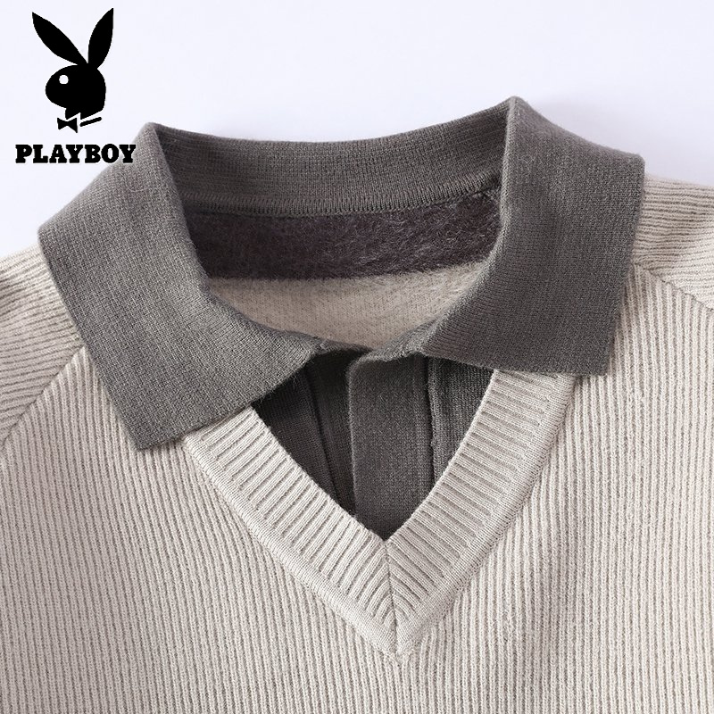 花花公子新款【新款】2025年秋冬款翻领针织毛衣男群文件11.30高清大图