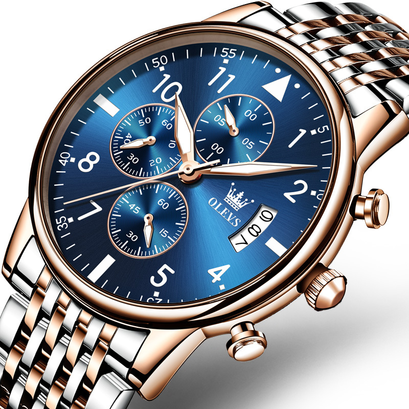 欧利时olevs瑞士品牌多功能计时石英表男士手表夜光防水潮流时尚腕表