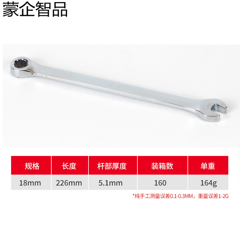 蒙企智品 双头开口扳手 18mm/把高清大图