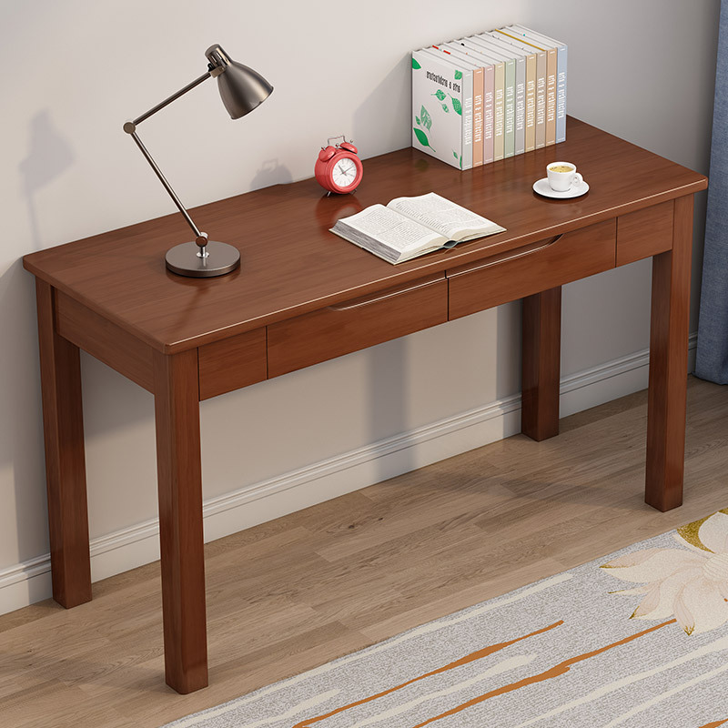实木书桌家用4540cm宽学生学习桌小户型长条简易靠墙窄桌子卧室