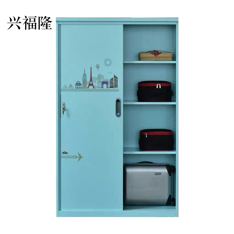 兴福隆钢制衣柜家用储物柜带锁收纳柜防水防晒阳台柜室外置物柜被褥柜厂家直销