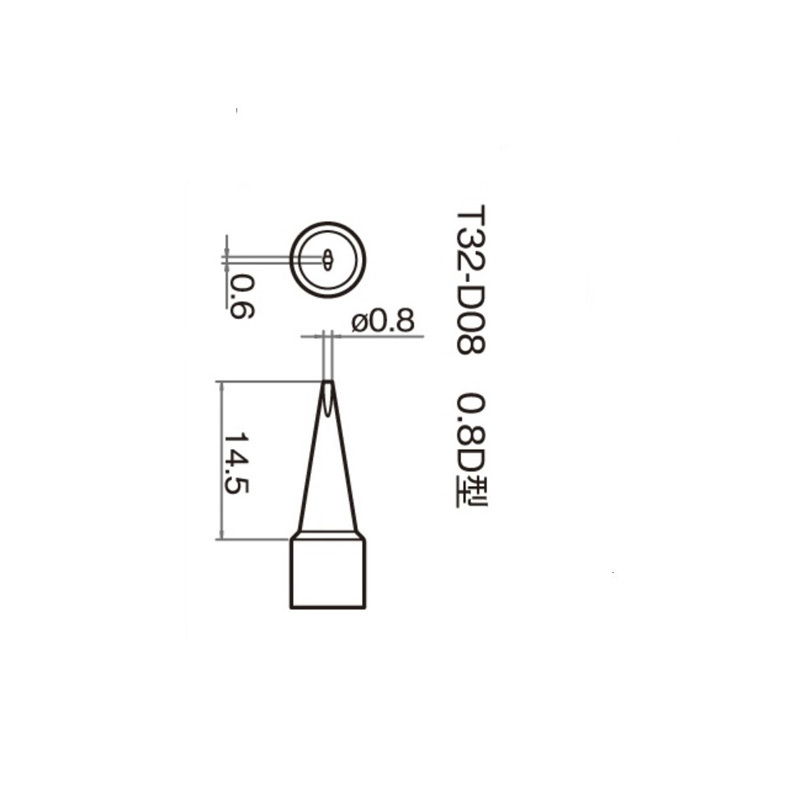 原装进口HAKKO(白光) FX890专用焊嘴一字(扁平)型 T32-D08 不涉及维保