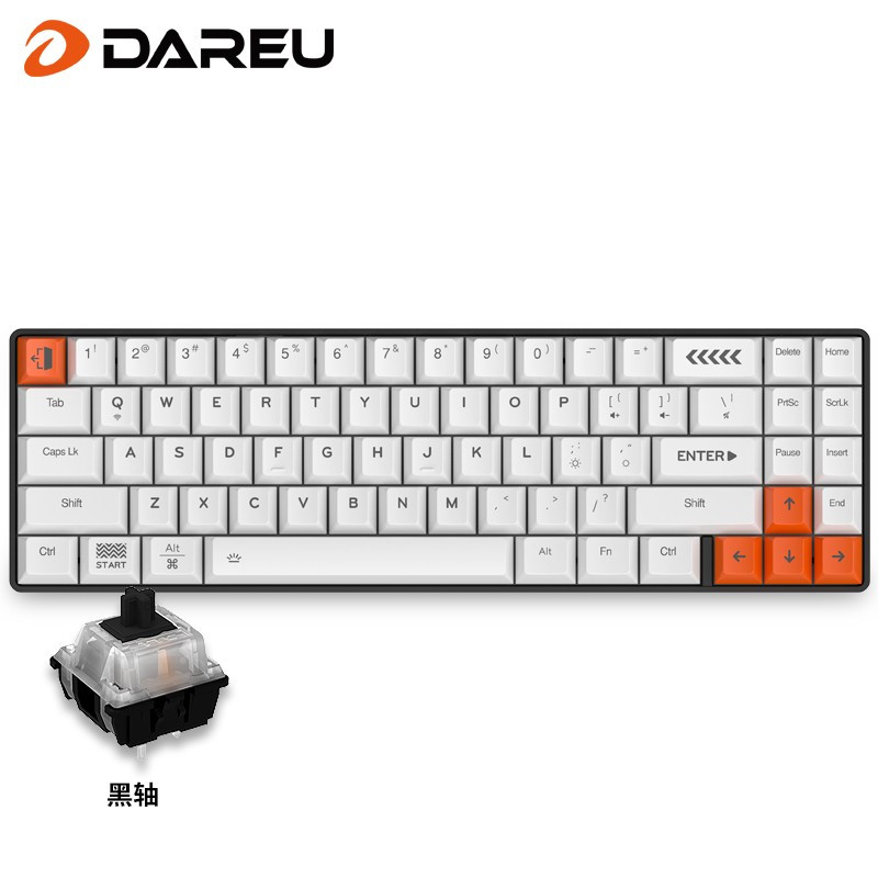 达尔优(dareu)EK871 蓝牙键盘 双模机械键盘 办公键盘 无线键盘 有线键盘 PBT键帽 EK871 黑轴