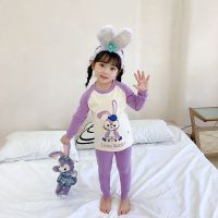 儿童秋衣秋裤套装女童长袖加厚男童打底秋冬婴幼家居保暖内搭 130【建议身高115-125】 DR01-紫色星戴路