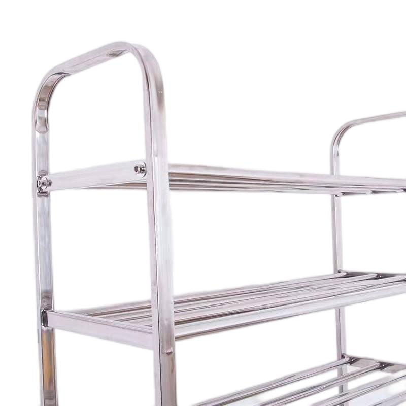 曲上鞋架不锈钢鞋架四层/个高清大图