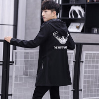 NEW LAKE青少年中长款夹克男生加绒加厚韩版修身个性风衣2020新款潮流外套风衣
