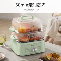九阳(Joyoung)电蒸锅 蒸蛋器 蒸锅家用 电蒸笼 蒸煮一体多功能早餐包子可定时不锈钢蒸盘DZ100HG-GZ105