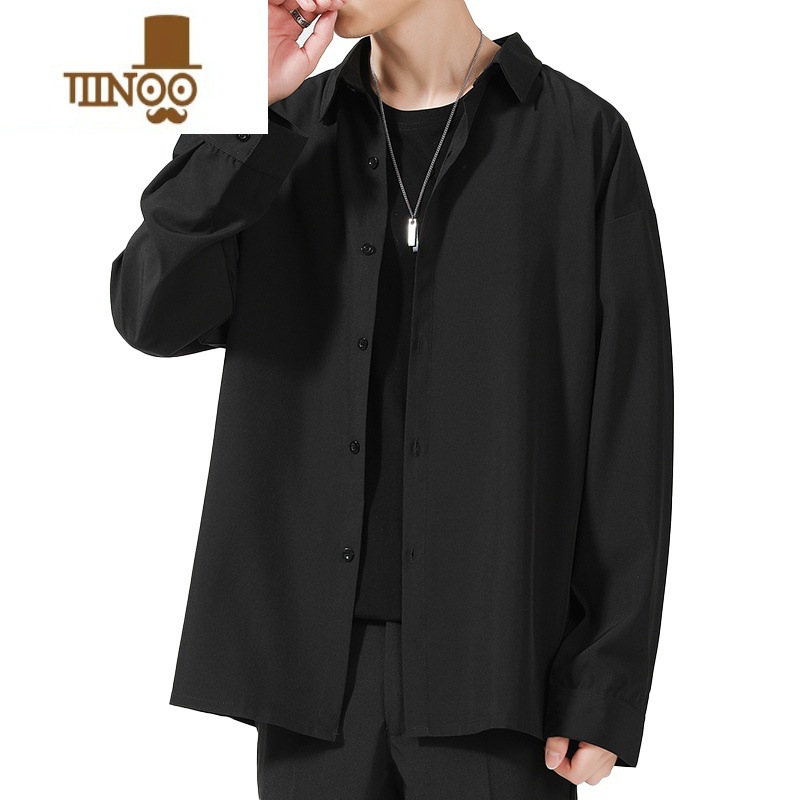 YANXU黑色外套男士2023新款男生痞帅高端上衣服工装潮牌休闲夹上高清大图