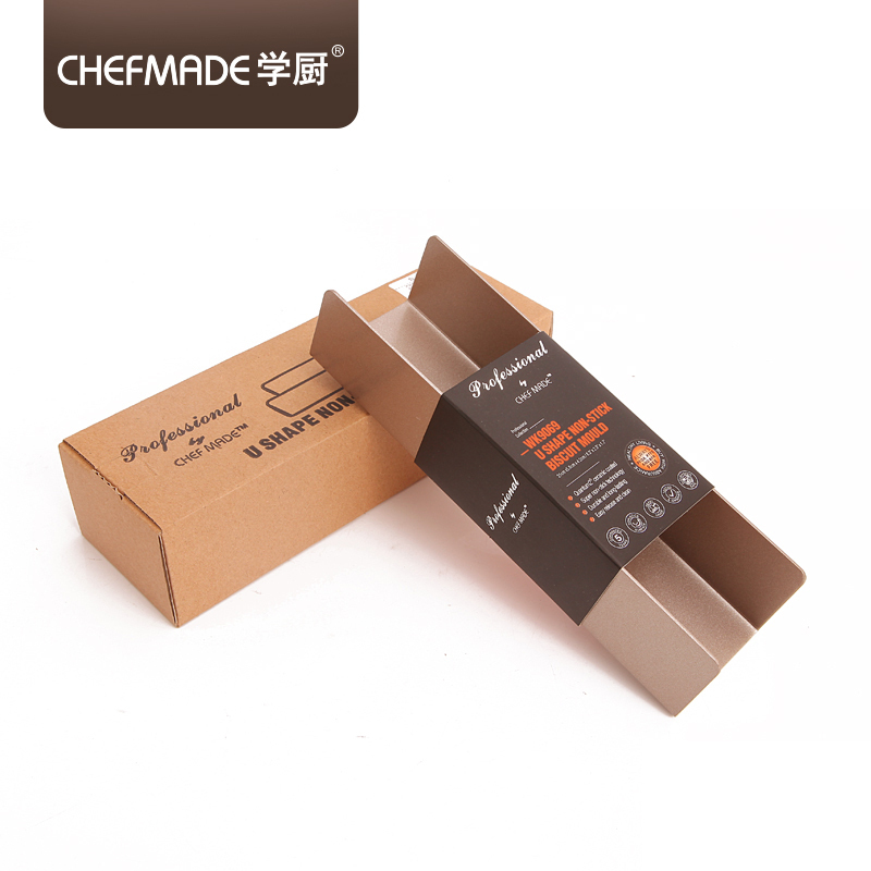 学厨 CHEFMADE 蛋糕模具烘焙工具饼干模具 U形不粘饼干模曲奇饼干模长款 香槟金色厨房工具 WK9068