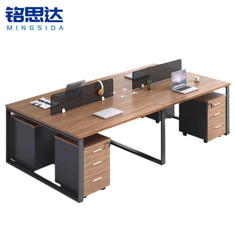 铭思达钢架办公桌四人张