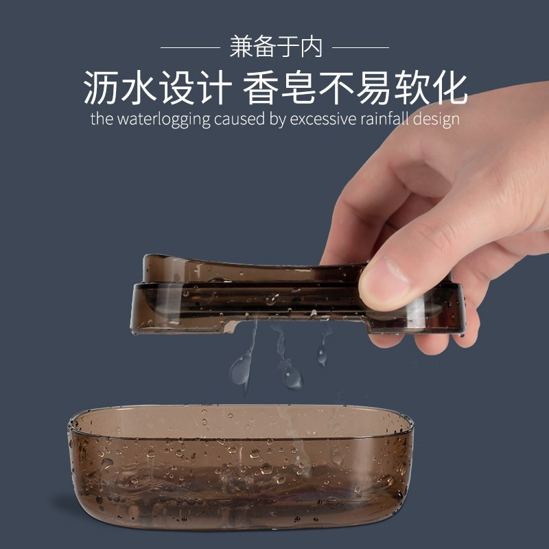 茶花 250003香皂盒欧式高档带盖沥水香罩盒卫生间创意 圆润皂盒 两层 颜色随机高清大图