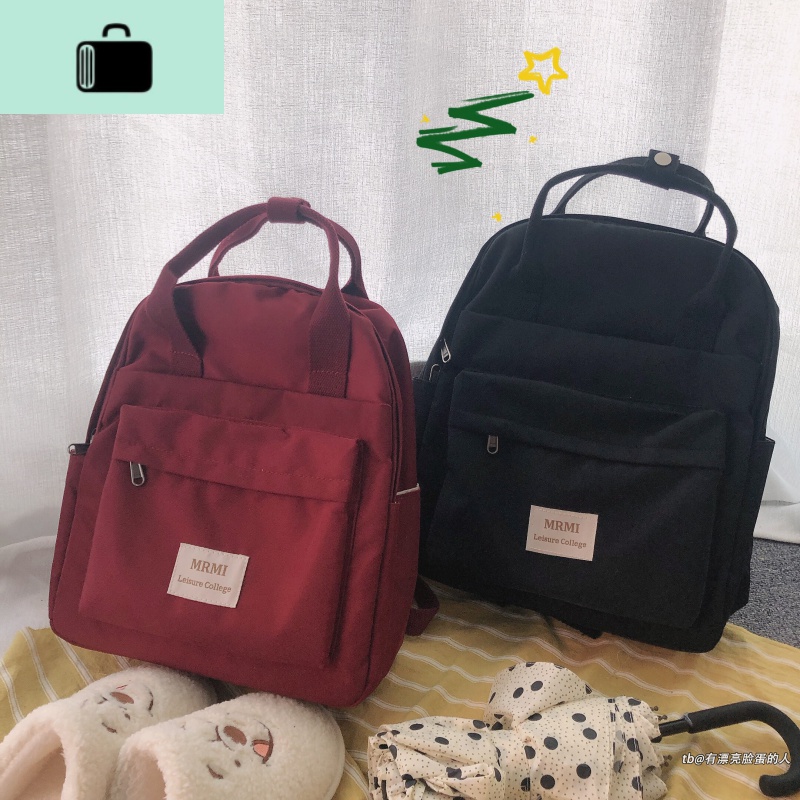 ins风原宿双肩包女百搭手提包mini中学生少女书包学院风休闲背包NEW LAKE高清大图