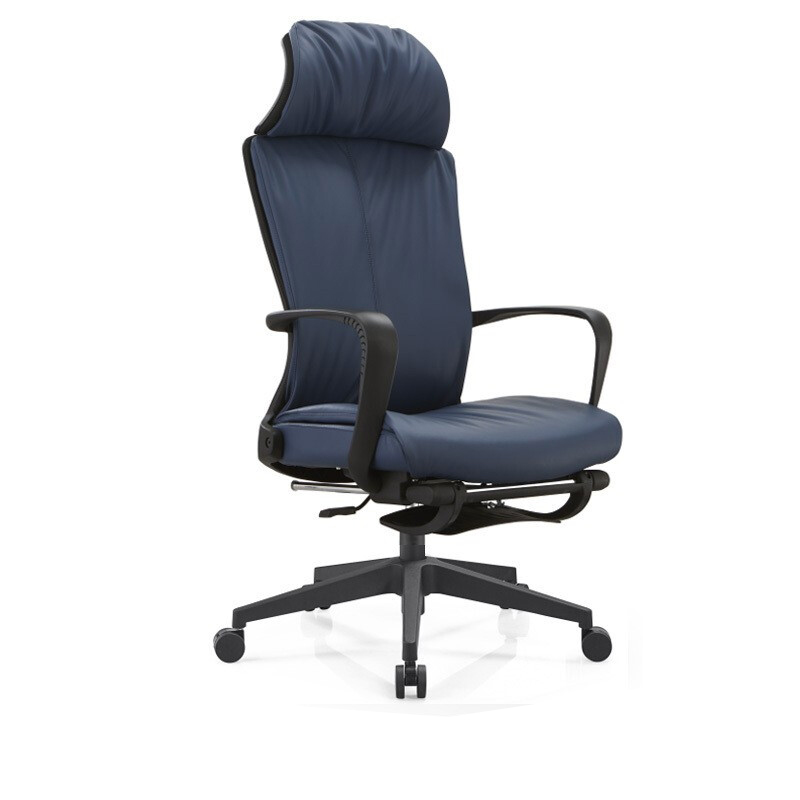 德诚和电脑椅午休椅可躺旋转网布B款黑色西皮椅（铝合金脚）540*550*1120mmH把高清大图