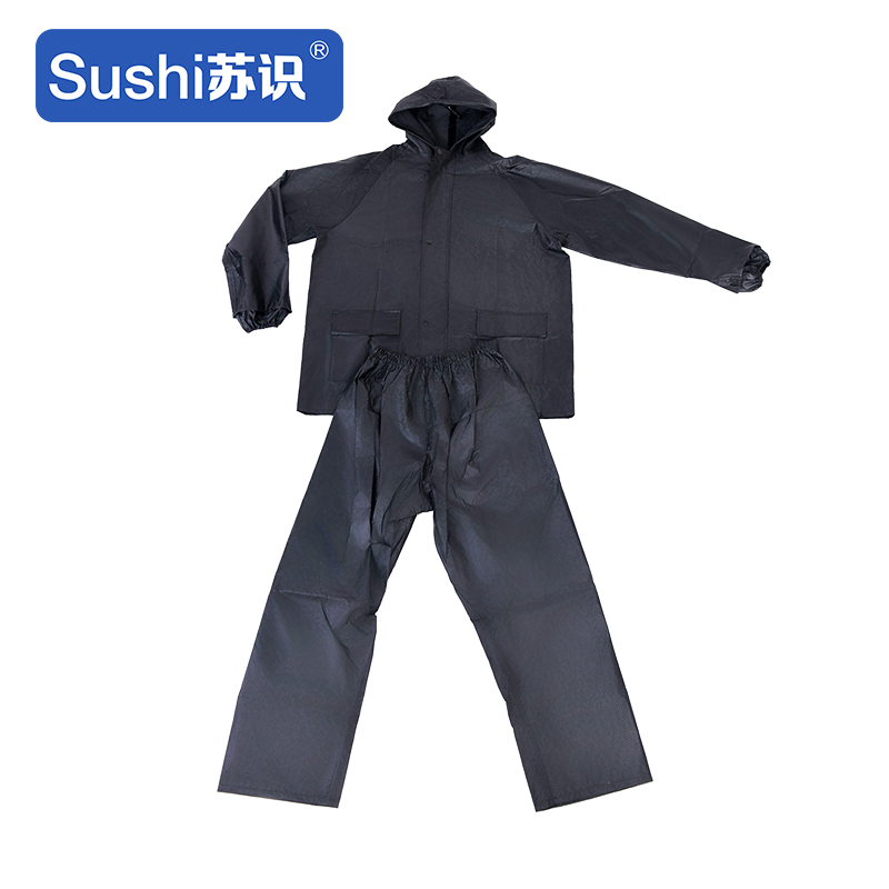 苏识 SS162 单层提花雨衣 (计价单位:件)黑色高清大图