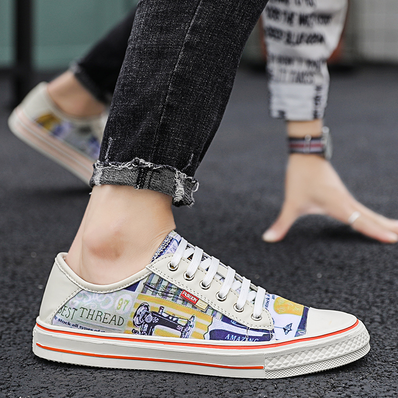 些久男士特大码帆布鞋男45透气休闲鞋46潮流百搭板鞋个性加大号男鞋47