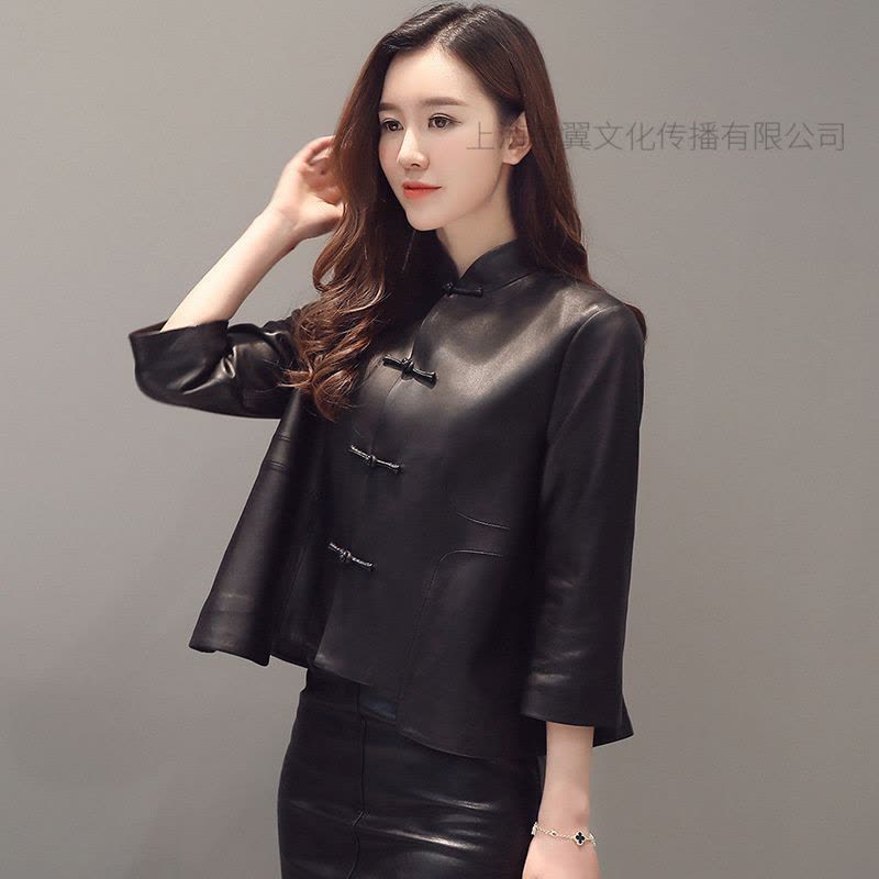 举翼王子真皮短款皮衣外套女海宁皮衣绵羊皮羊皮皮衣图片