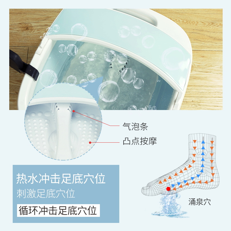 纳丽雅(Naliya)折叠足浴盆全自动洗脚盆家用电动按摩加热恒温泡脚桶吴昕同款 智能遥控折叠升级款