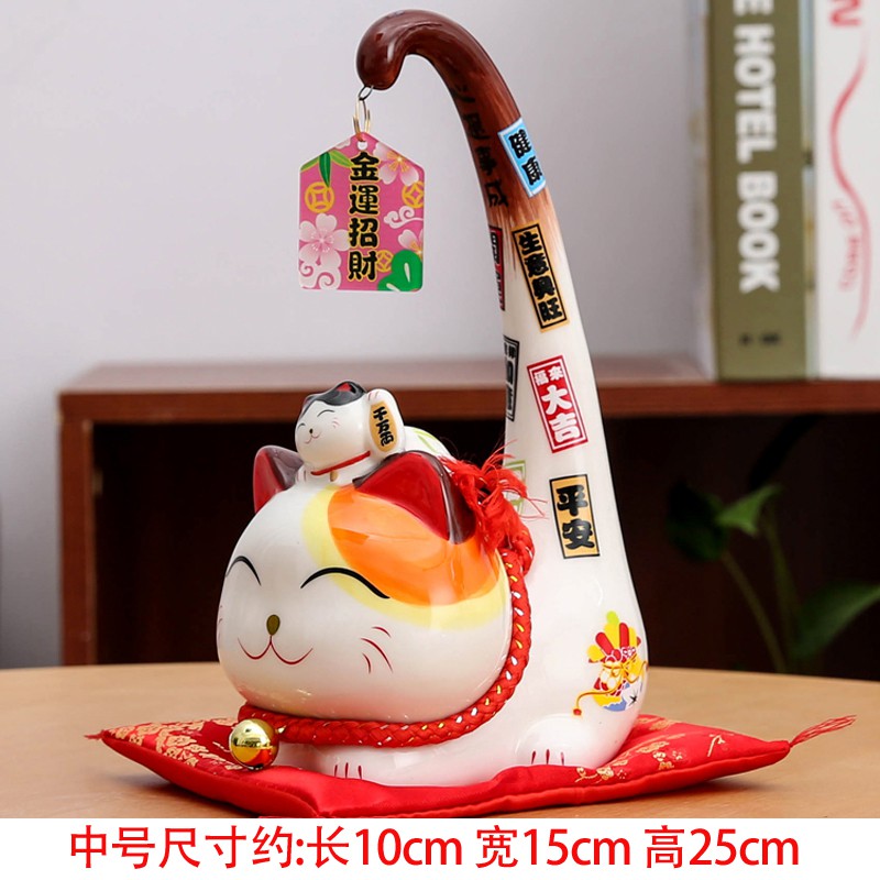 猫摆件 家居客厅日式发财猫 店铺开业收银台进宝创意礼品 三维工匠 小号猫高清大图