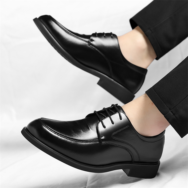 迪罗尼卡大码男鞋商务正装男士休闲春秋款46码德比鞋舒适透气男款皮鞋高清大图