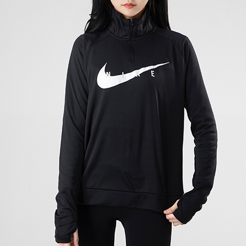 nike耐克长袖t恤女装2021春季正品立领套头衫cz9234-010