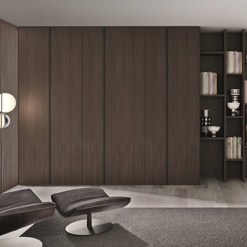 金凯越到顶衣柜定制整体卧室衣帽间平开现代简约木纹衣橱定做