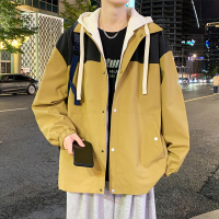 狮臣SHICHEN 2023年秋季新款男士夹克潮工装夹克外套男青少年休闲宽松外套时尚百搭连帽外套男装