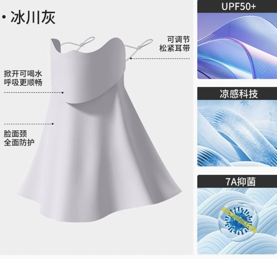 誉丰 防晒口罩 YF-1010 个 半脸护颈一体款