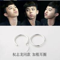 925纯银权志龙GD艾克里里 吴亦凡同款时尚情侣男耳圈女耳钉潮送女朋友老婆生日礼物送女朋友七夕情人节礼物