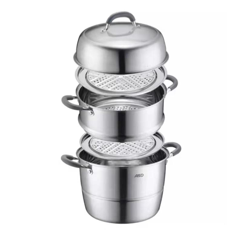 爱仕达asd304不锈钢不串味三层复合底加厚蒸锅zs32e1q