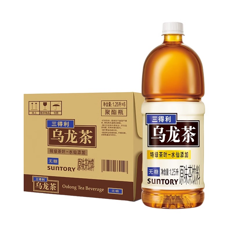 三得利无糖乌龙茶1250ml*6瓶家庭装0脂肪特级茶叶健康茶饮料高清大图