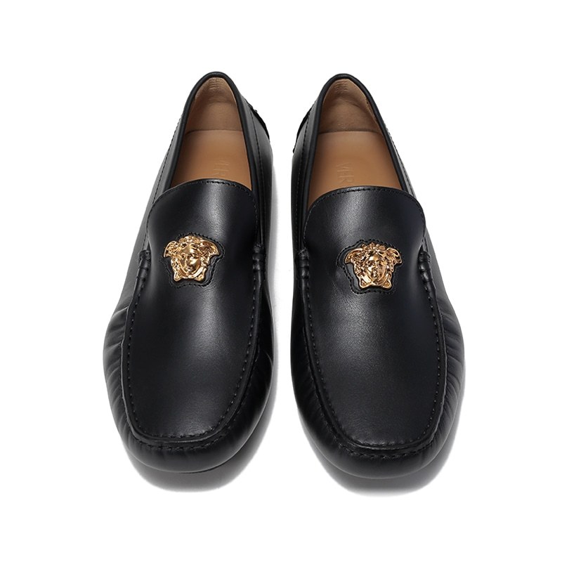 范思哲versace男士牛皮革lamedusa平底鞋单鞋皮鞋乐福鞋驾驶鞋