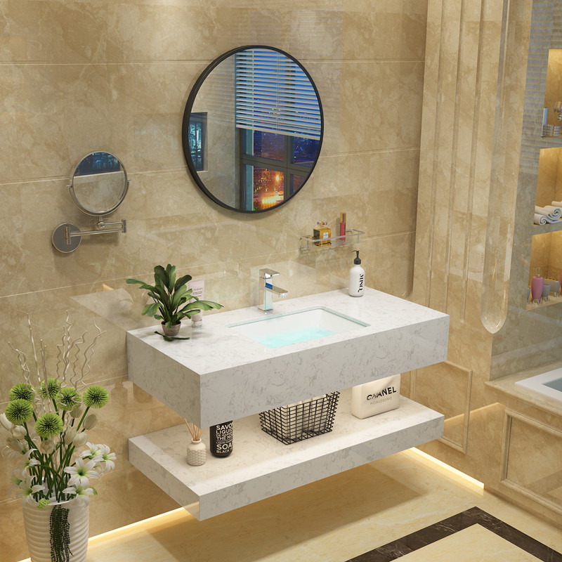 现代简约浴室柜组合纳丽雅大理石洗脸盆小户型洗手盆卫生间洗漱洗面