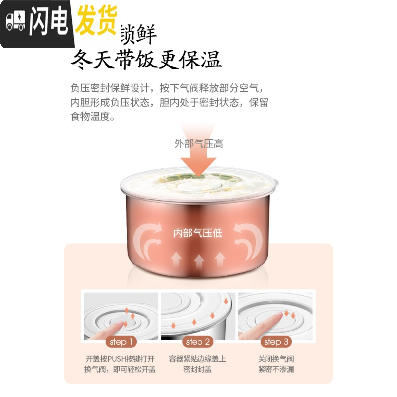 三维工匠电热饭盒上班族三层可插电加热保温饭盒迷你多功能1-2-3人 白色(双层)