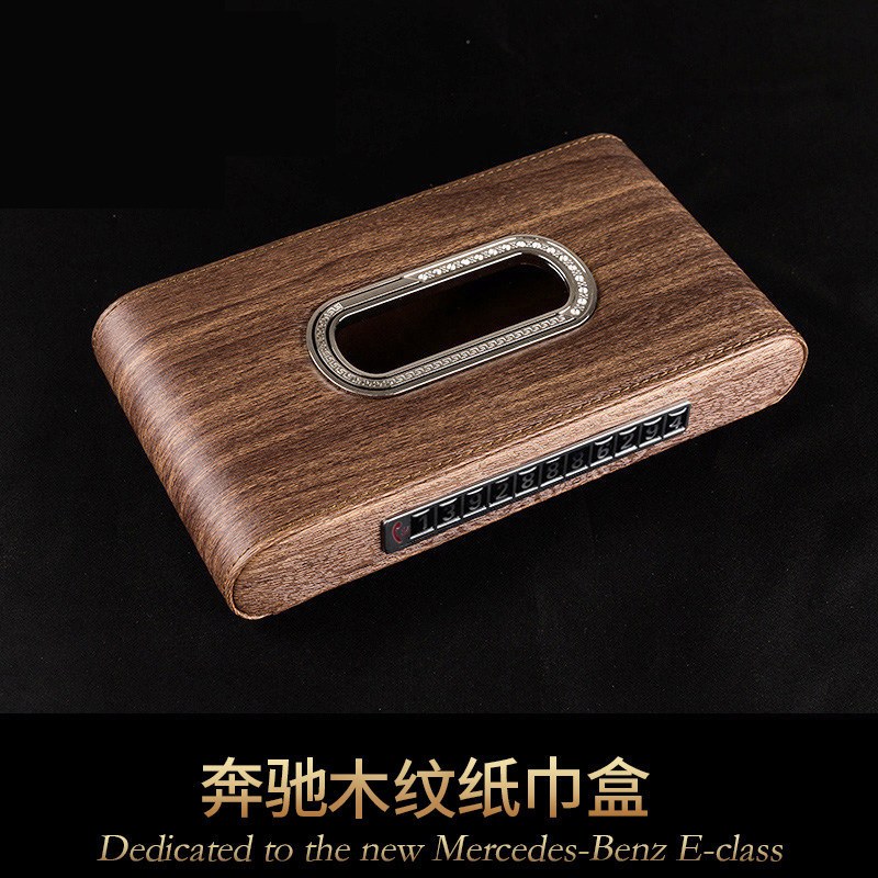 奔驰纸巾盒高档车用车载临时停车牌 奔驰E300L C200L GLC260改装