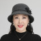 盛世尼曼渔夫帽子女士秋冬季婆婆阿姨毛花朵保暖帽中老年妈妈奶奶盆帽潮帽子