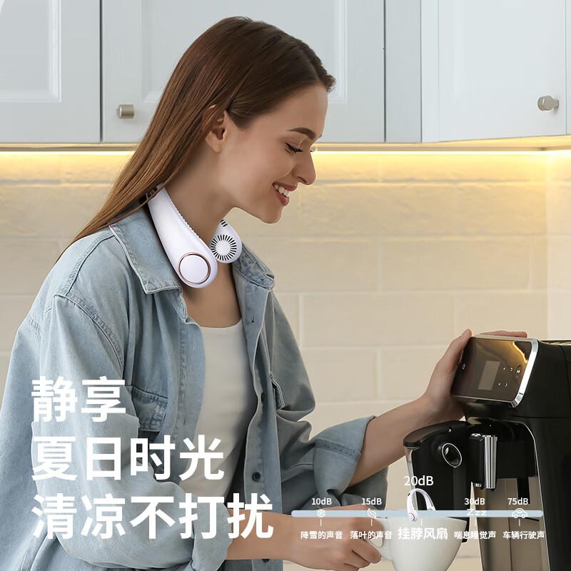 Abereve艾贝丽无叶挂脖风扇随身静音便携无叶type-c充电头戴空调[5档风力] ABL-BZ72高清大图