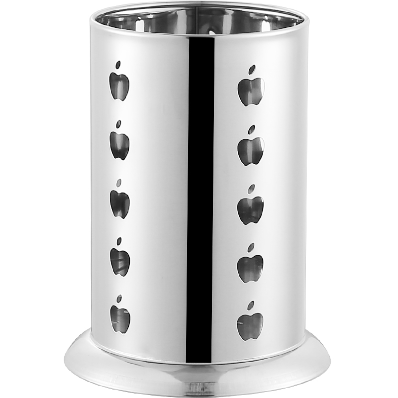 【补贴10%】筷筒不锈钢筷子筒筷子篓沥水筷子笼签子桶串串香竹签筒不绣钢收纳 苹果孔一个装